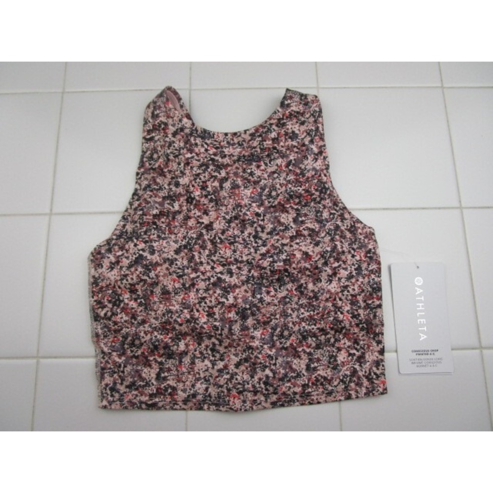 Athleta Conscious Crop Printed A-C Women's XXS Low Impact Sports Bra